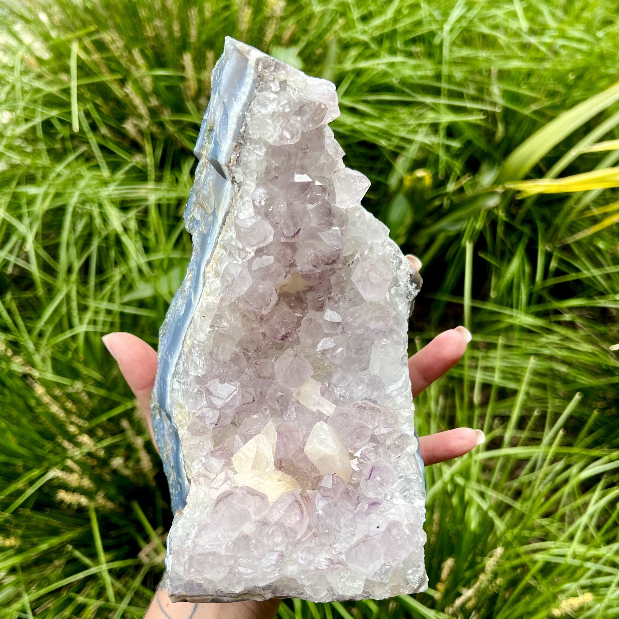 Amethyst & Calcite Cluster #1053 – Your PRANA Mineral Gallery