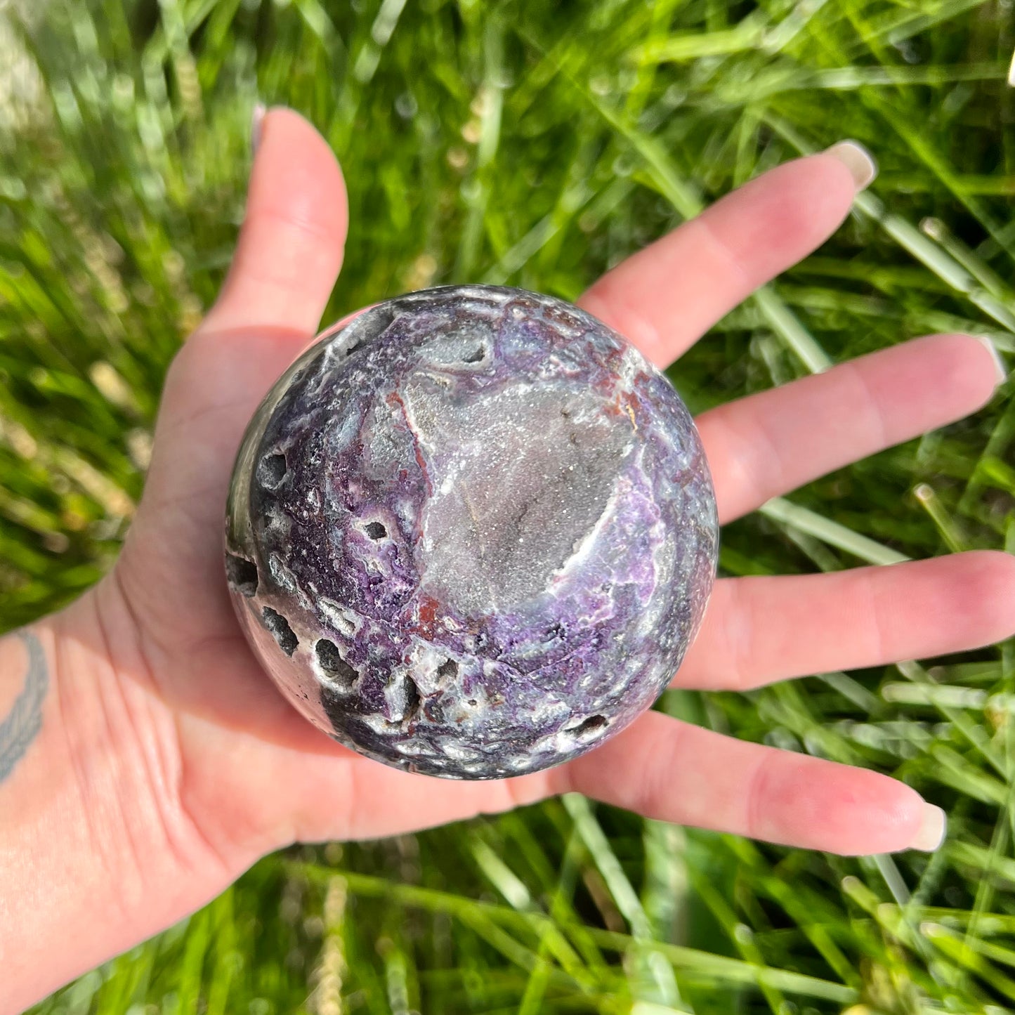 Purple Fluorite Druzy Sphere #1111