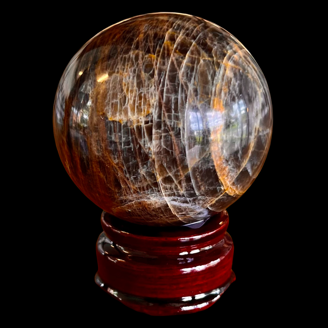 Black Moonstone Sphere #1719