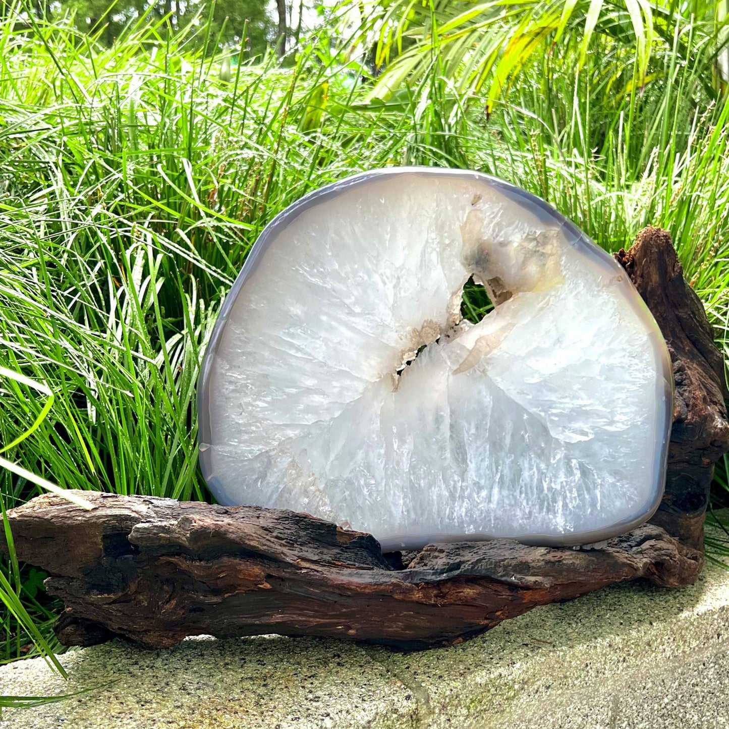 Agate, Quartz & Calcite Slice #1734