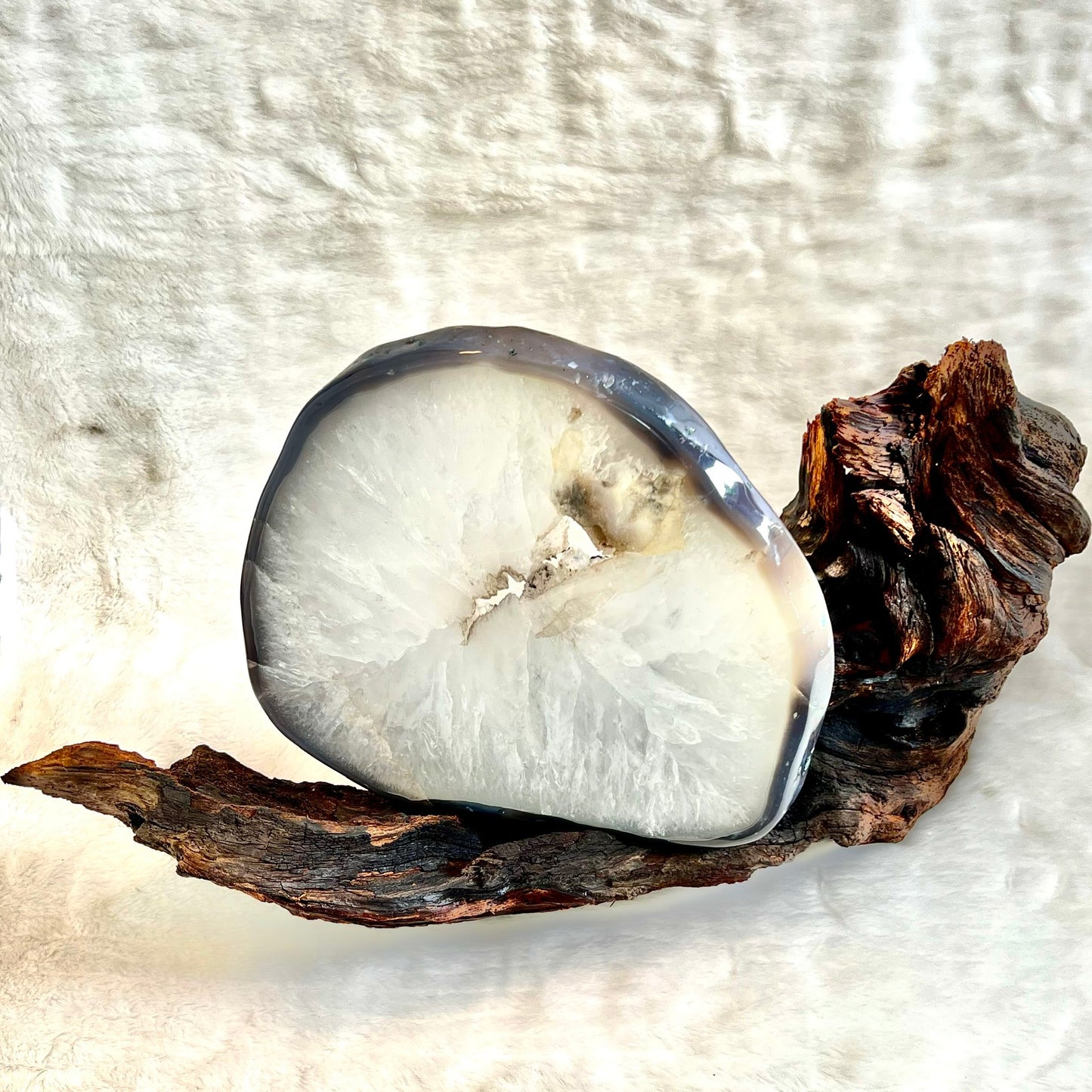 Agate, Quartz & Calcite Slice #1734
