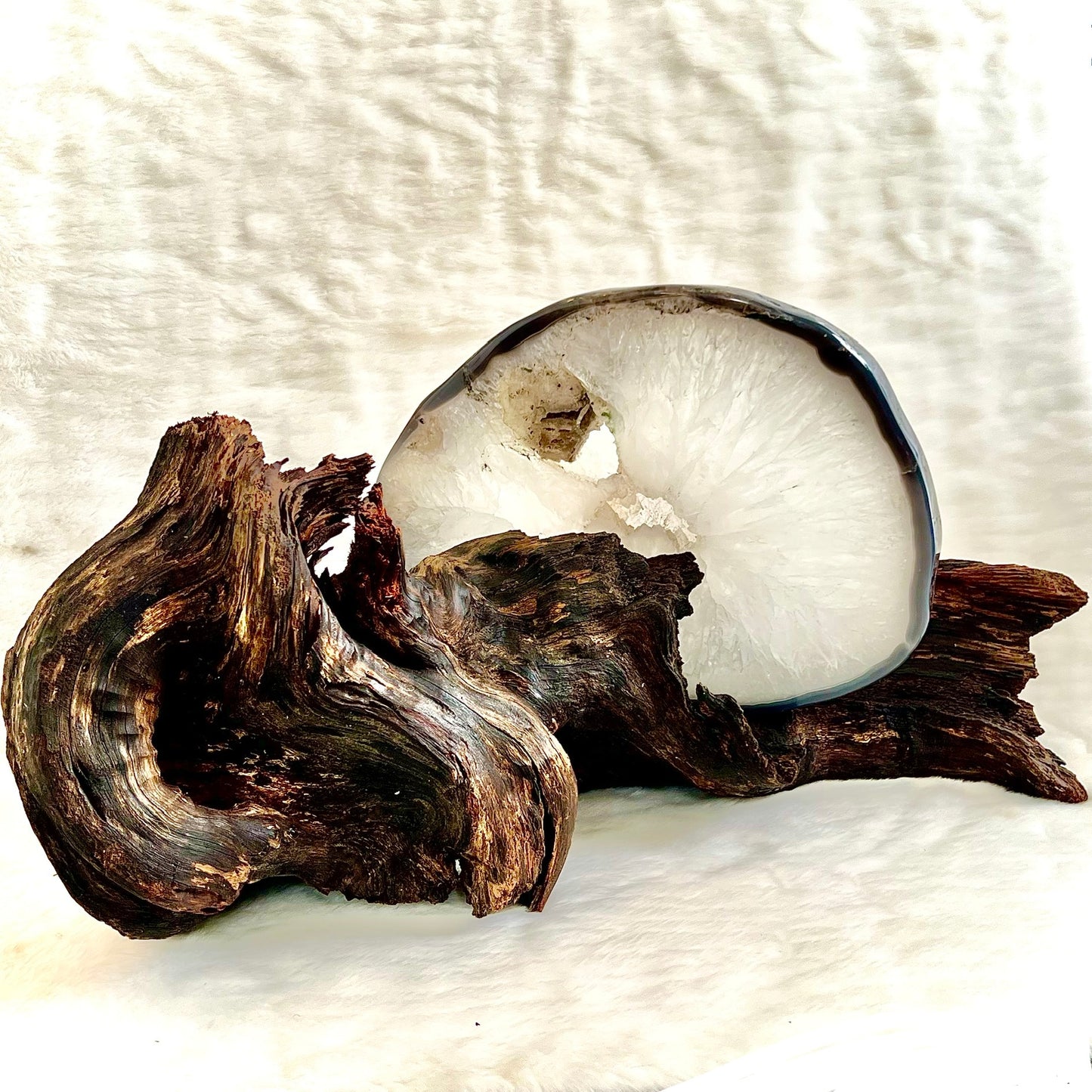 Agate, Quartz & Calcite Slice #1734