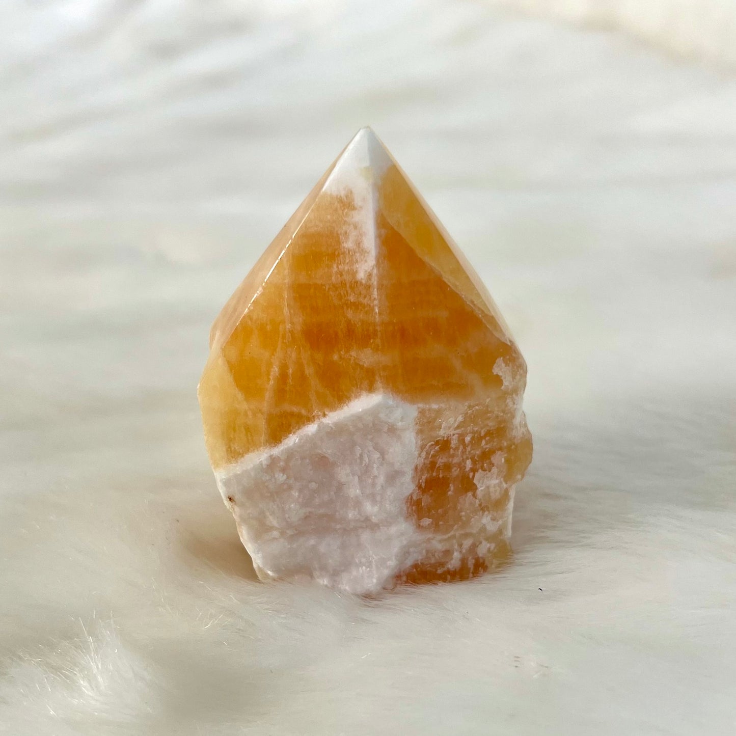 Orange Calcite Cut Base Point #1815