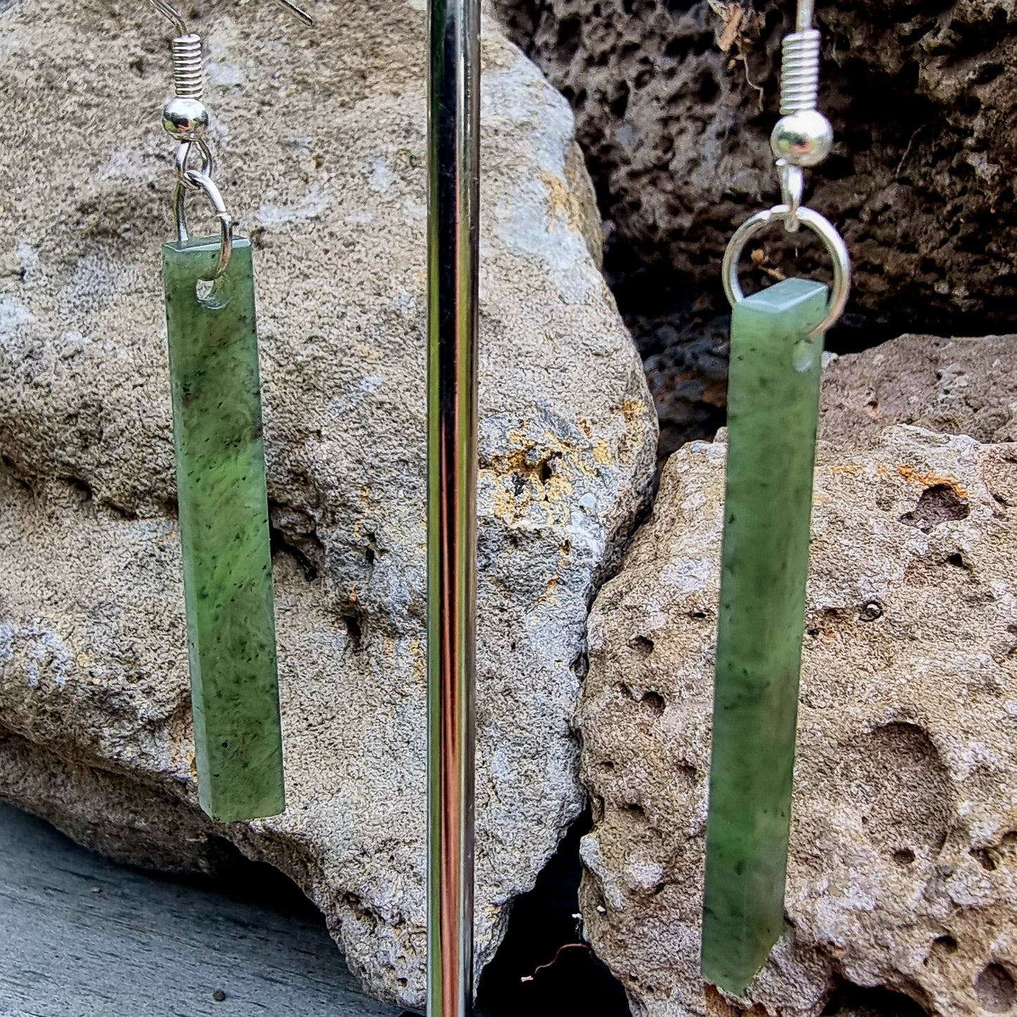 Jade Tapawhā Pounamu Earrings #2334