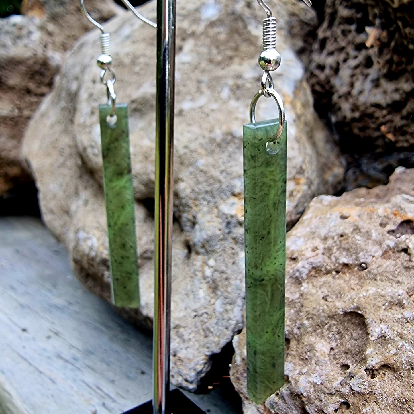 Jade Tapawhā Pounamu Earrings #2334