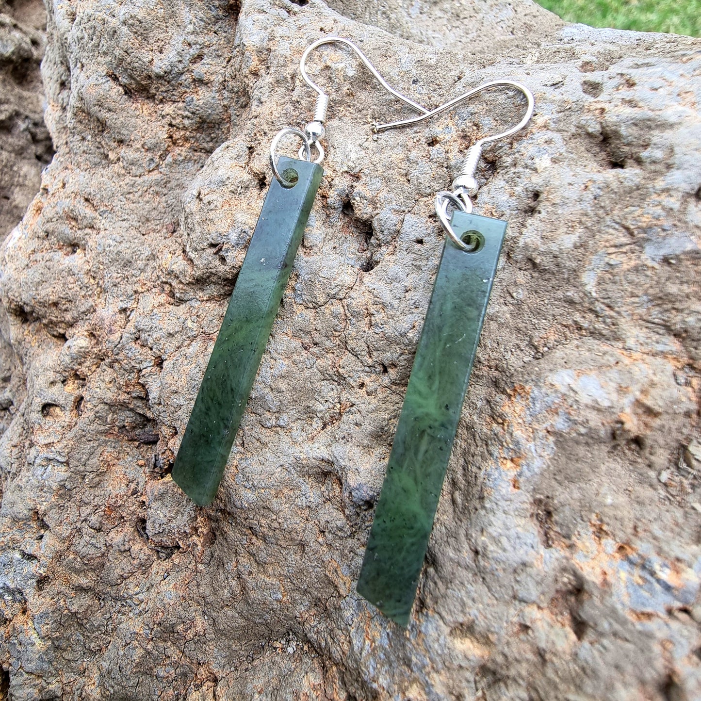 Jade Tapawhā Pounamu Earrings #2334