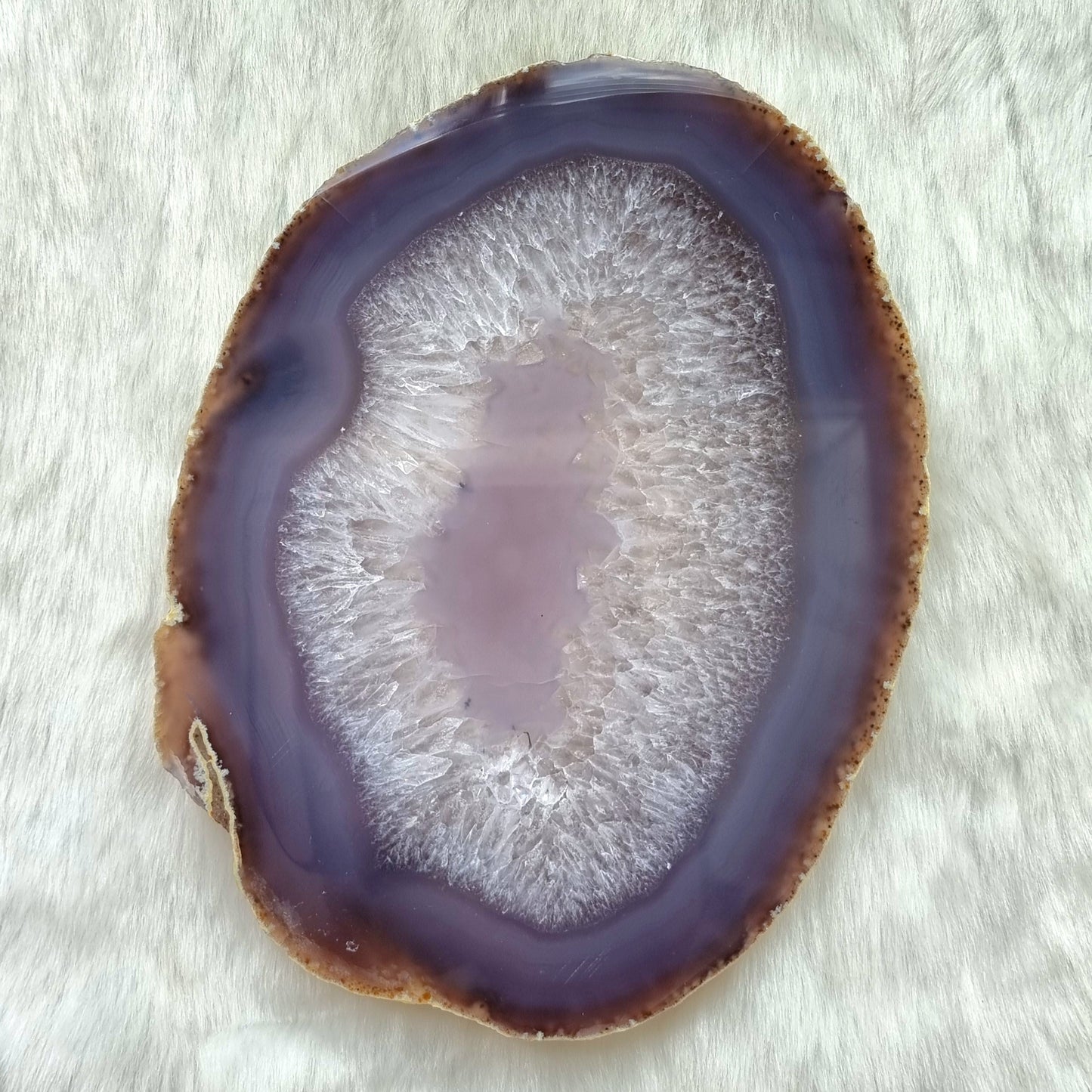 Agate & Clear Quartz Slice #1644