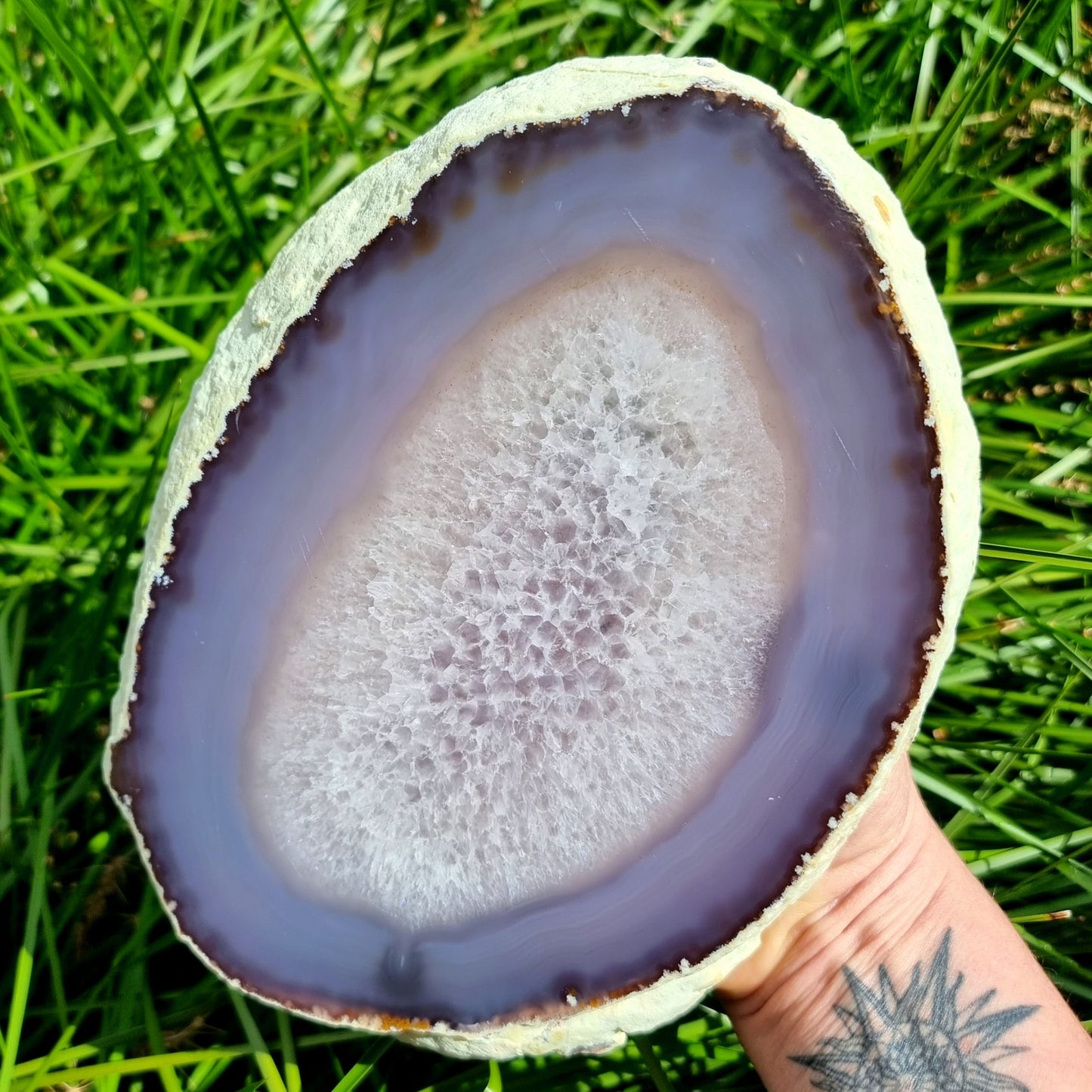 Agate & Clear Quartz Slice #1644