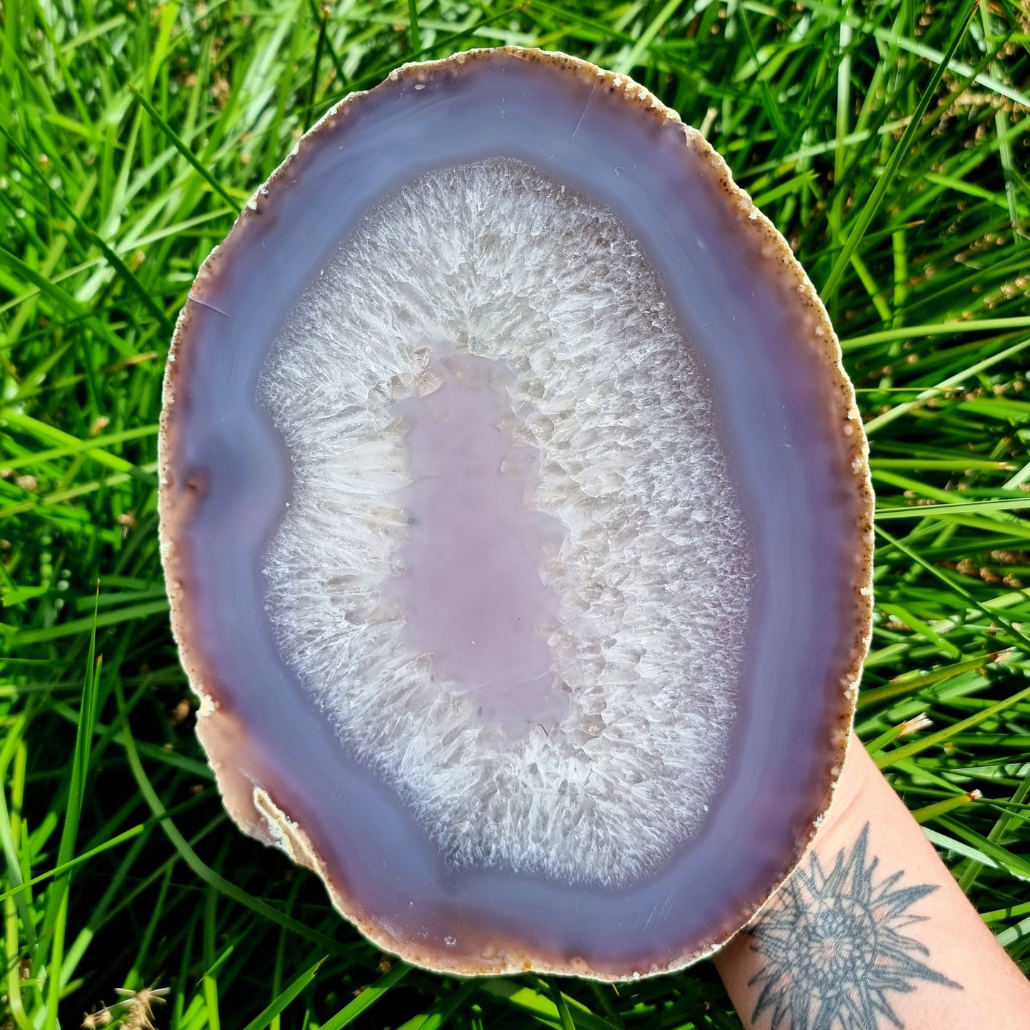Agate & Clear Quartz Slice #1644