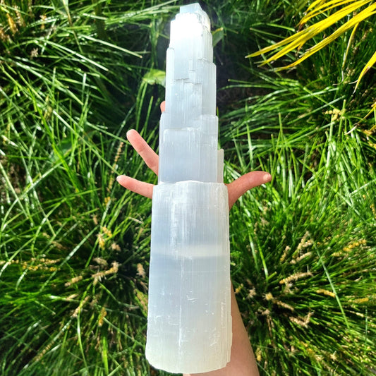 Satin Spar Selenite Tower #2272