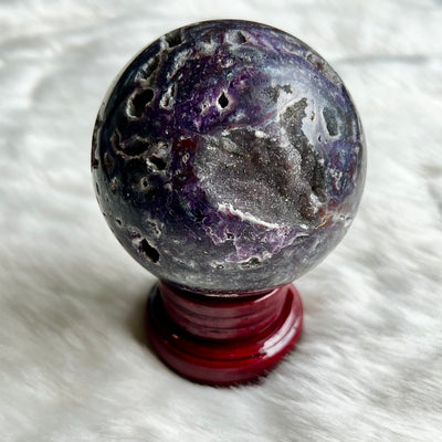 Purple Fluorite Druzy Sphere #1111