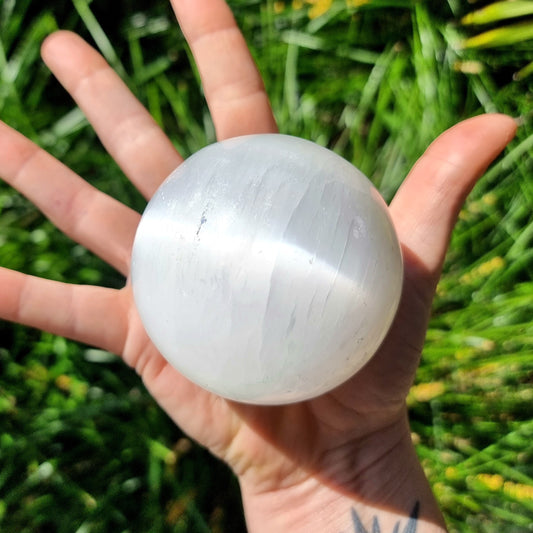 Satin Spar Selenite Sphere #1512