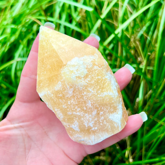 Orange Calcite Cut Base Point #1787