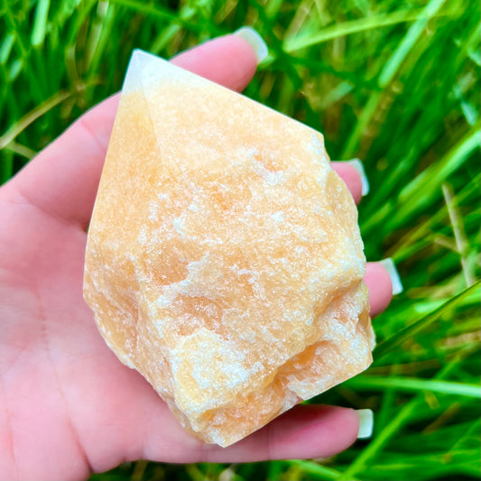 Orange Calcite Cut Base Point #1814