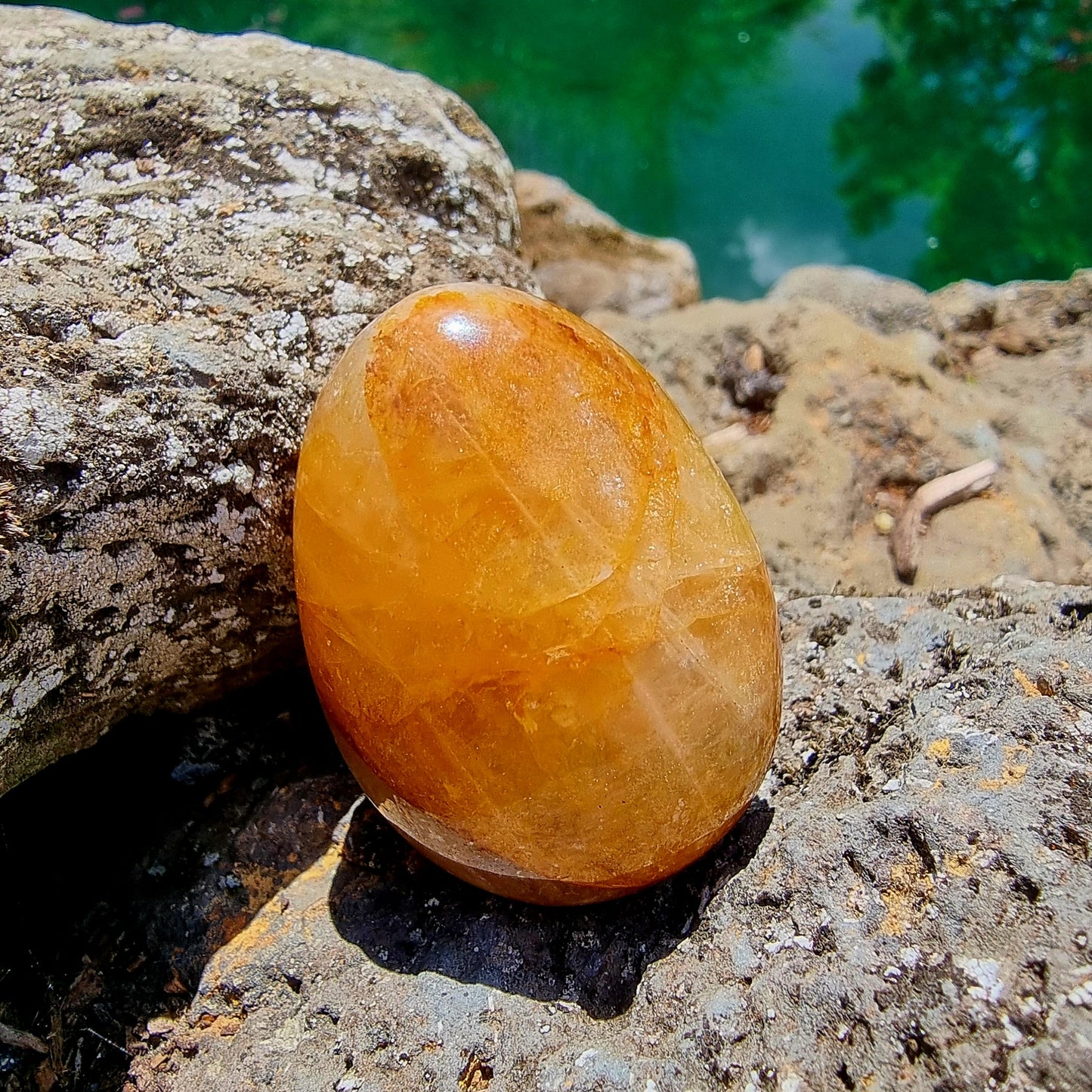Hematoid Quartz (Golden Healer) Palm Stone #2333