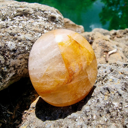 Hematoid Quartz (Golden Healer) Palm Stone #2331