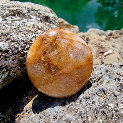 Hematoid Quartz (Golden Healer) Palm Stone #2332