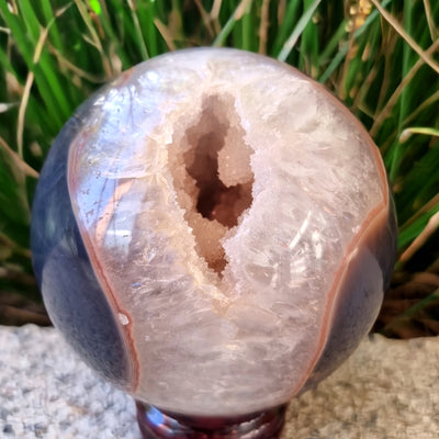 Agate & Quartz Geode Sphere #1291