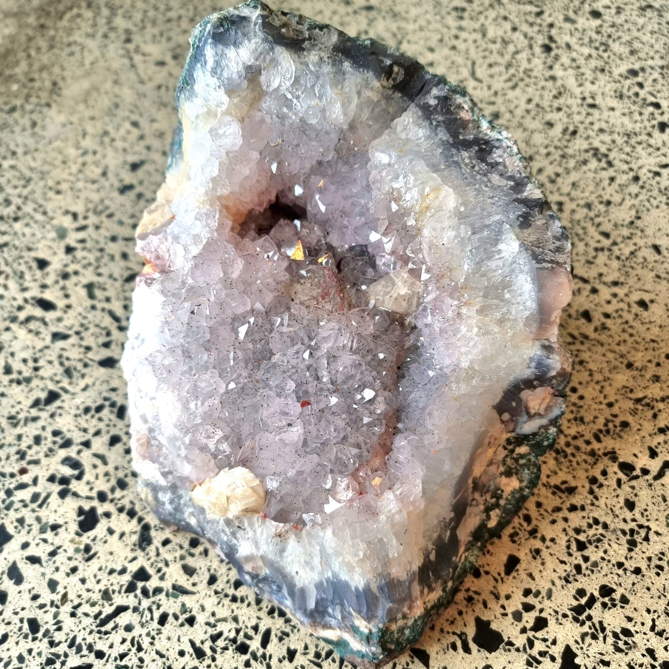 Amethyst with sold calcite and quartz