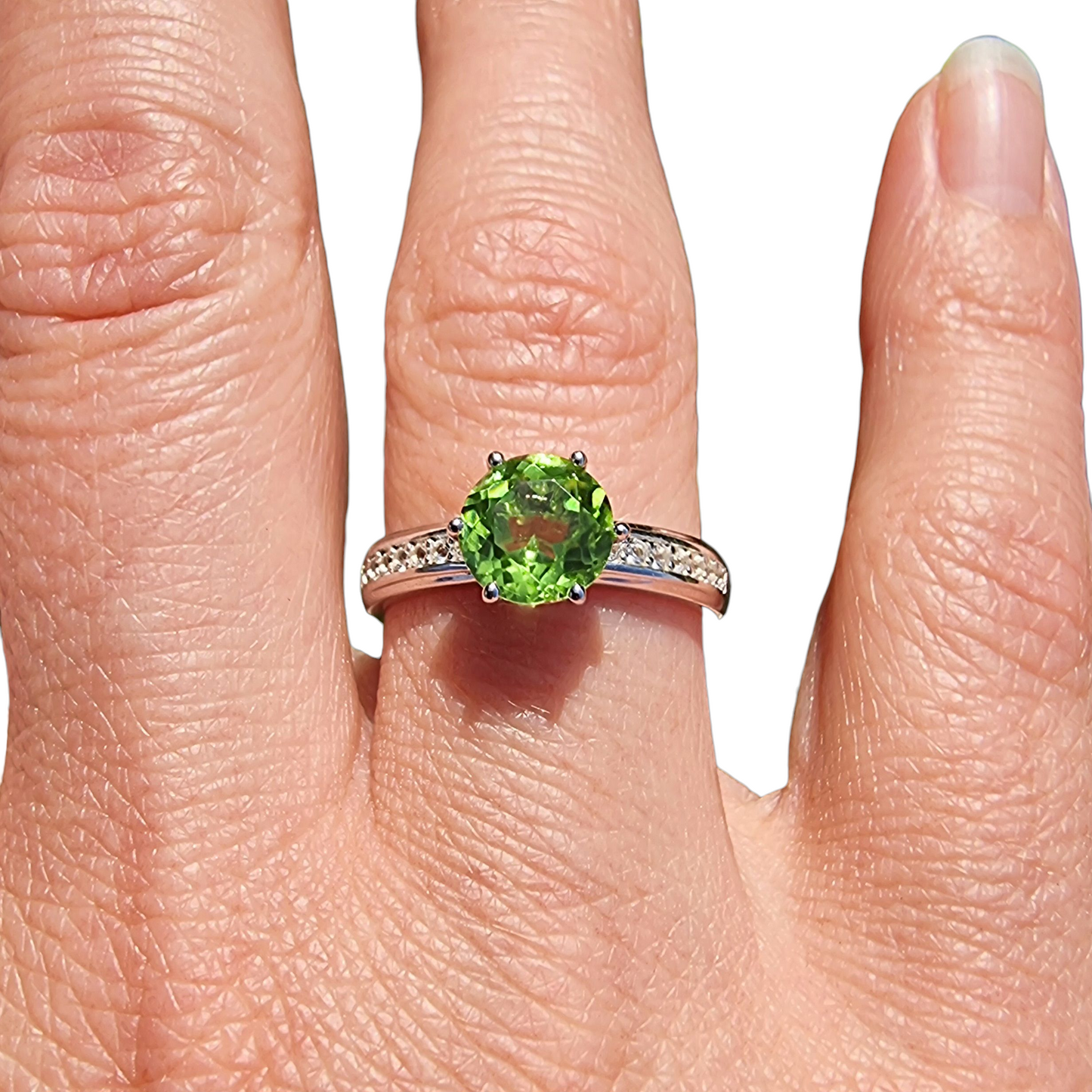 Peridot & White Topaz - Brilliance Ring