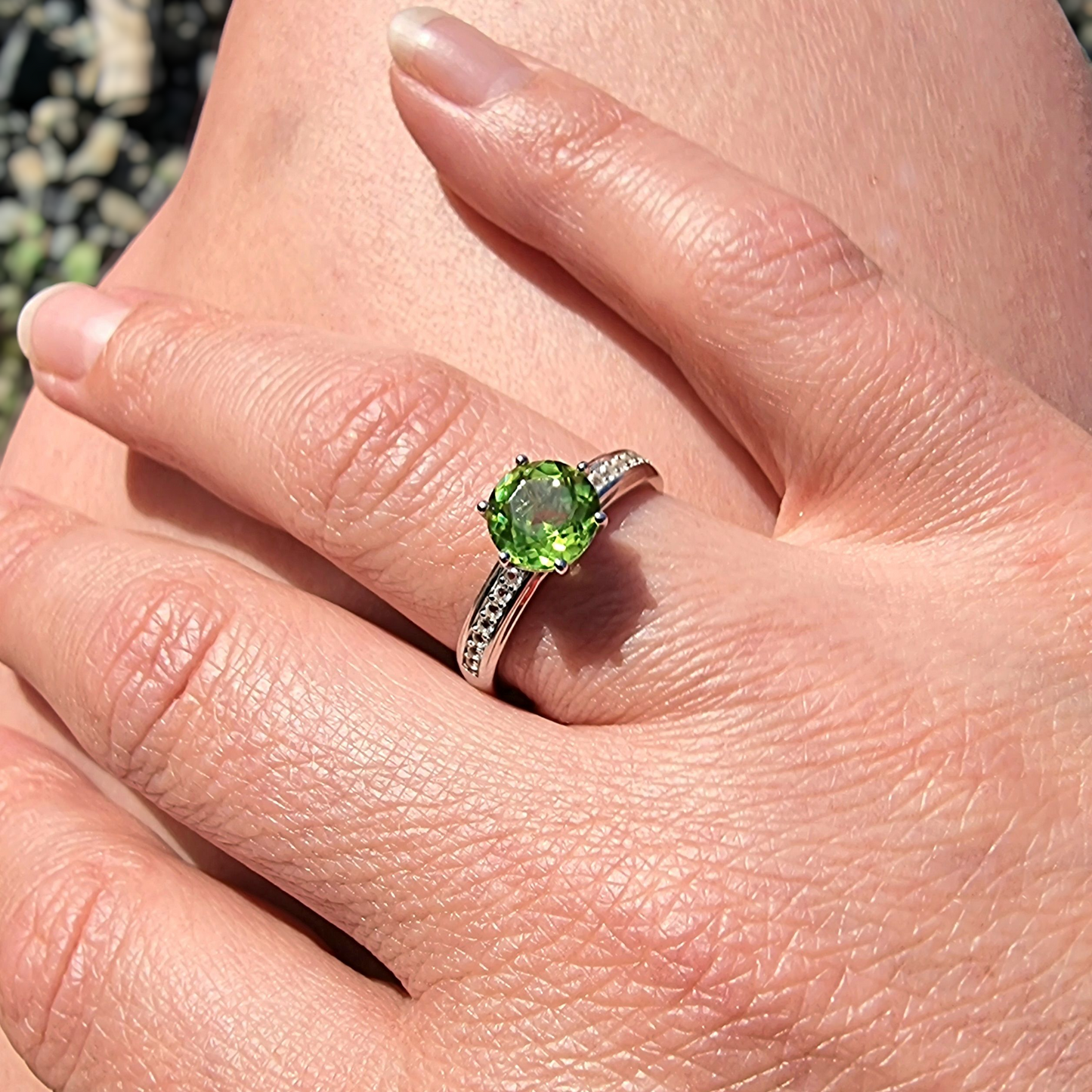 Peridot & White Topaz - Brilliance Ring