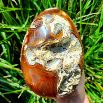 Carnelian and Quartz Geode Egg #1957