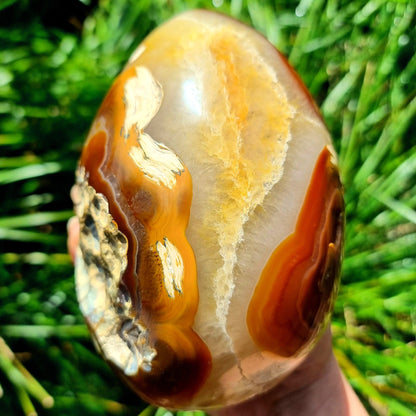 Carnelian and Quartz Geode Egg #1957