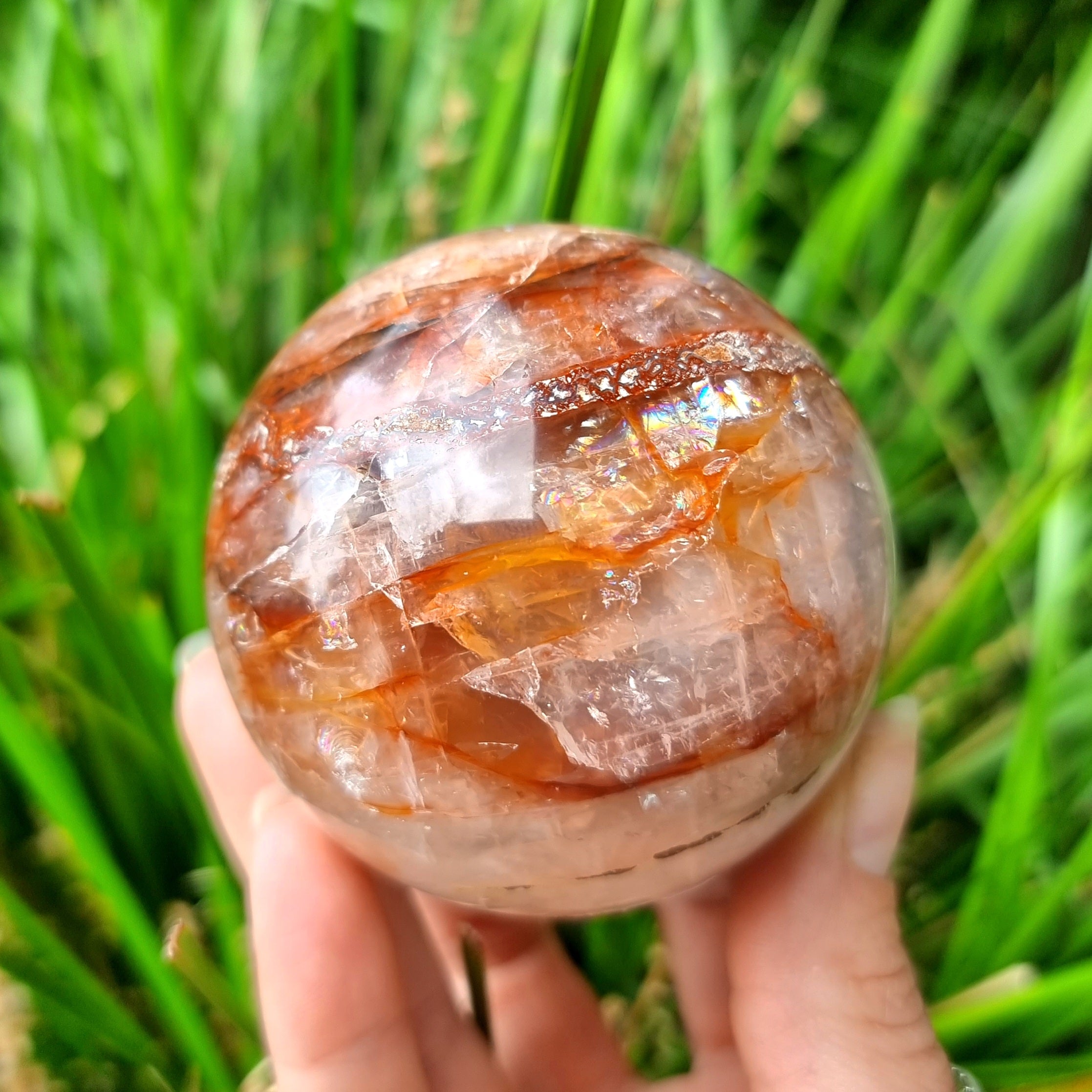 70mm Strawberry Quartz Sphere| Quartz Sphere| Red Quartz| Hematoid Quartz| Crystal Sphere| Crystal hotsell Ball