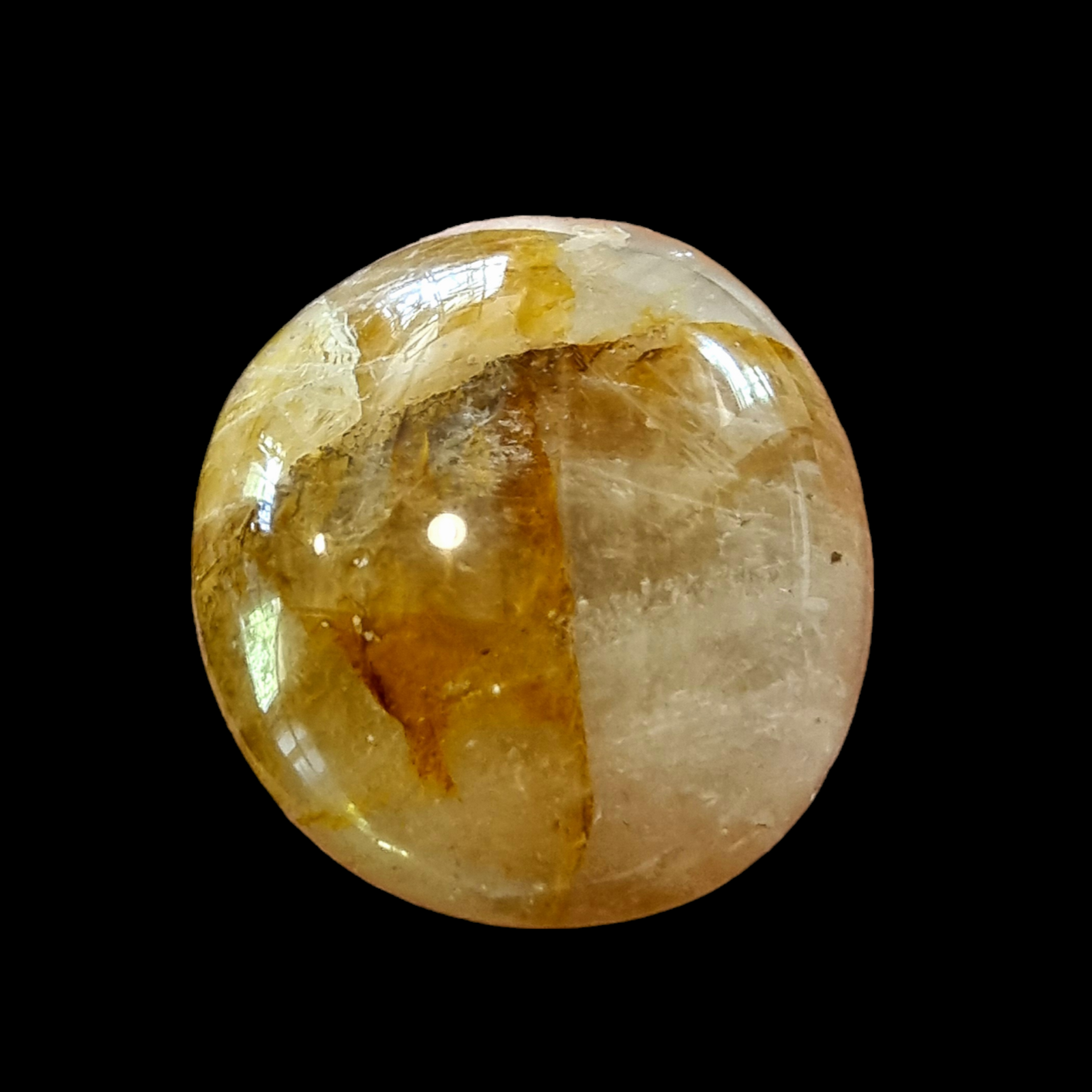 Hematoid Quartz (Golden Healer) Palm Stone #2331