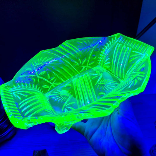 Uranium Glass Dish #2347