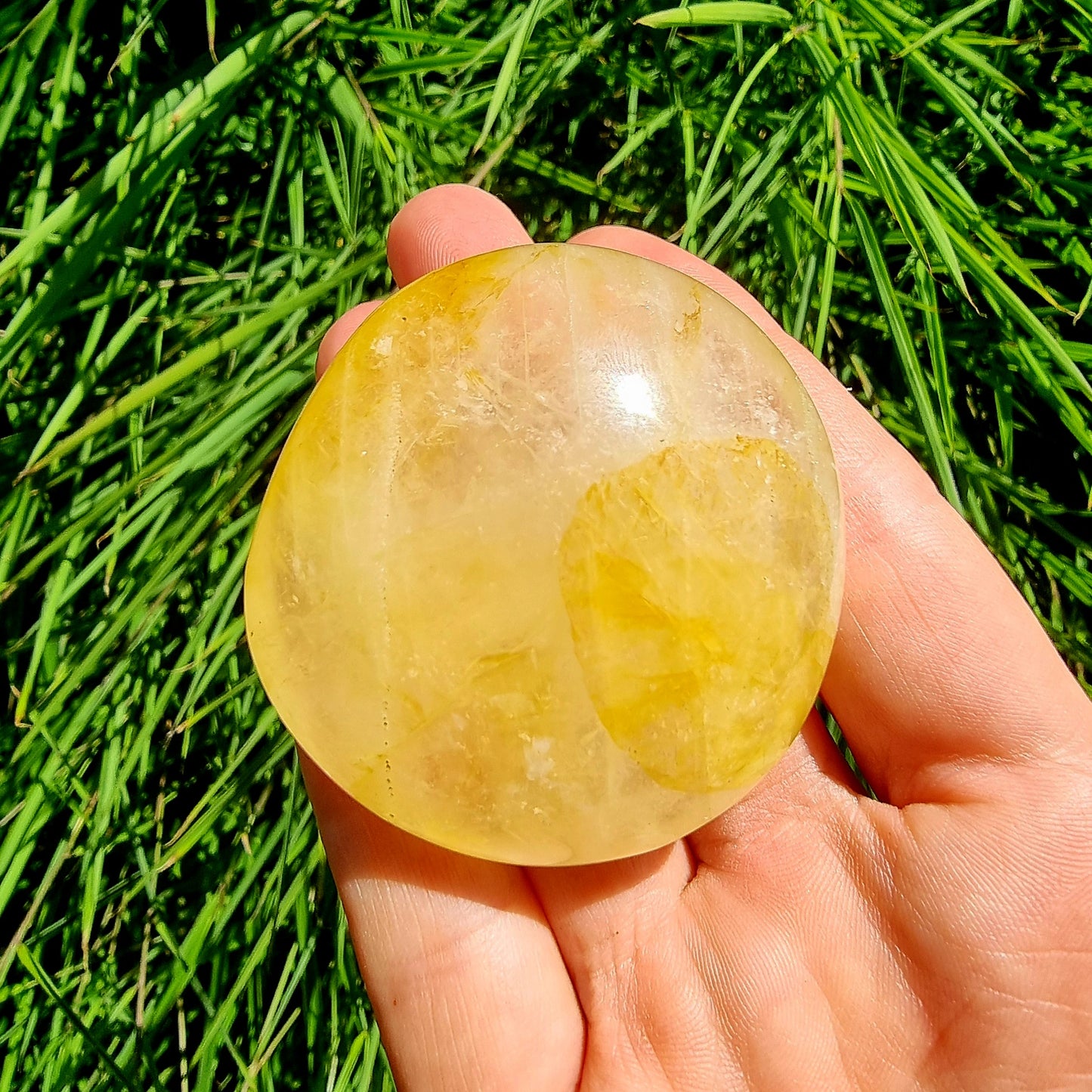 Hematoid Quartz (Golden Healer) Palm Stone #2330